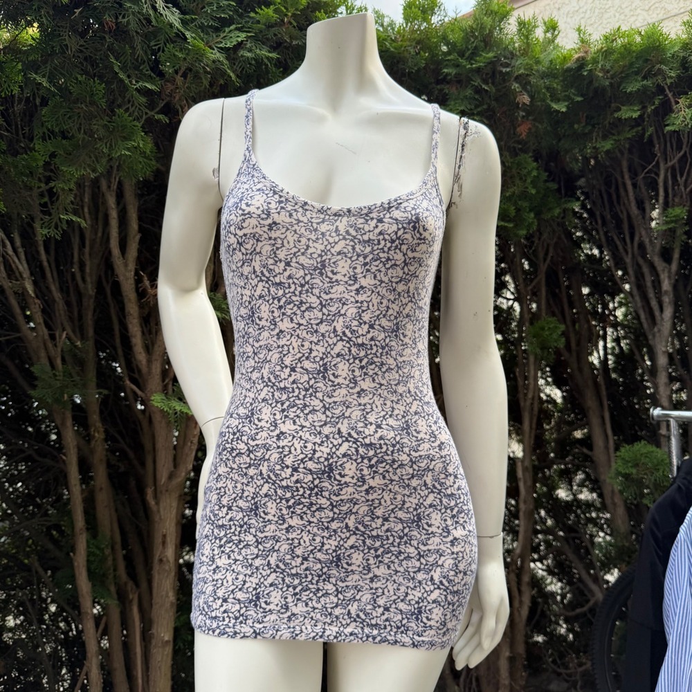 Vintage Y2k Kismet Tank Top Floral Print Racerback Spaghetti Strap Body Con S